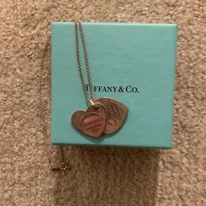 Tiffany double heart pendant necklace